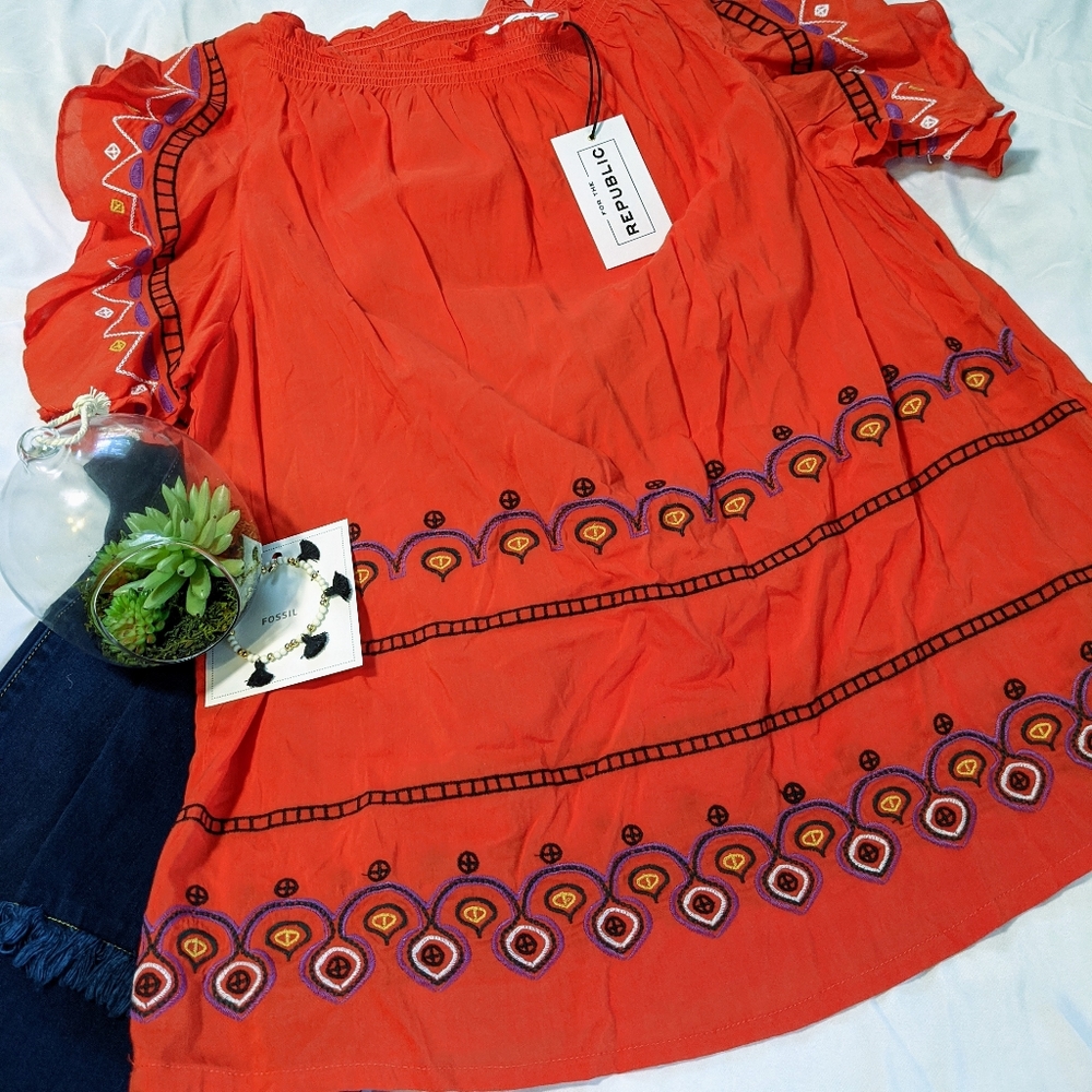 For the Republic Poinciana Blouse